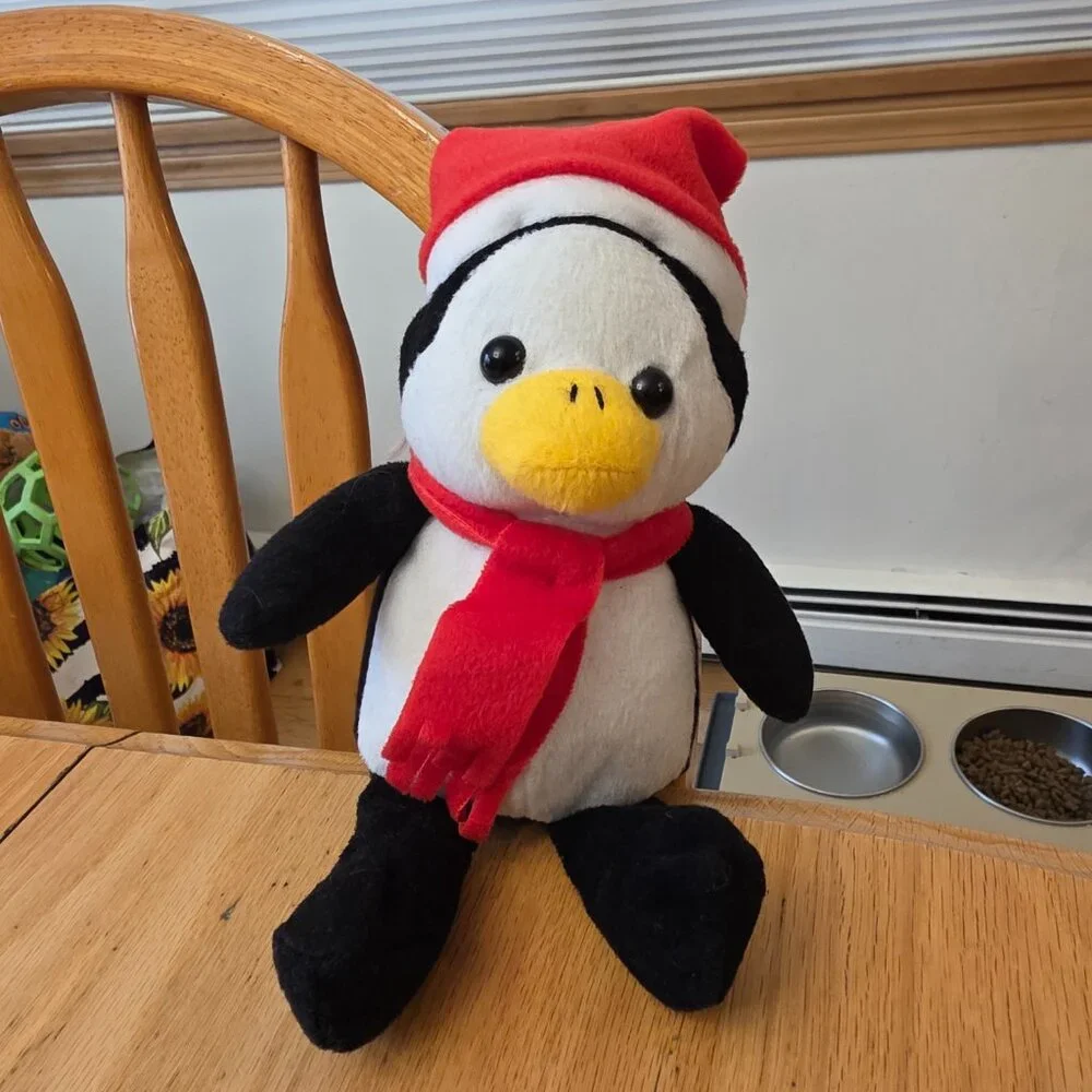 NWOT Animal Adventure Christmas Penguin Plush Stuffed Animal Toy
